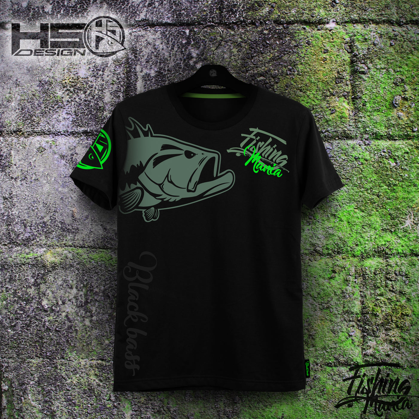 T-shirt Black Bass Mania