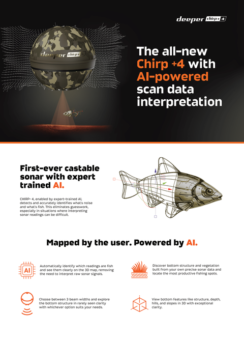 Deeper Smart Sonar CHIRP+ 4 - Castable Sonar - Anglers World