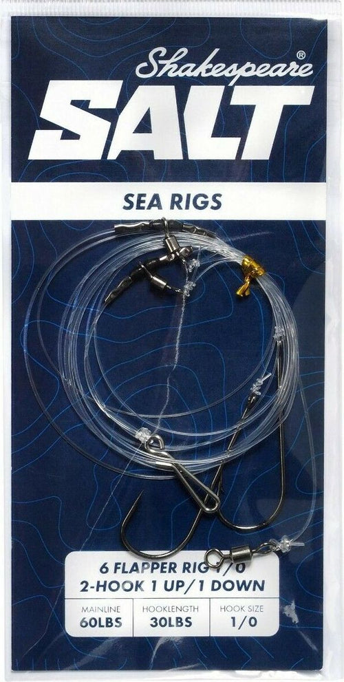 Shakespeare SALT 6 Flapper Rig 2-Hook 1 Up/1 Down - Sea Rigs - Anglers World