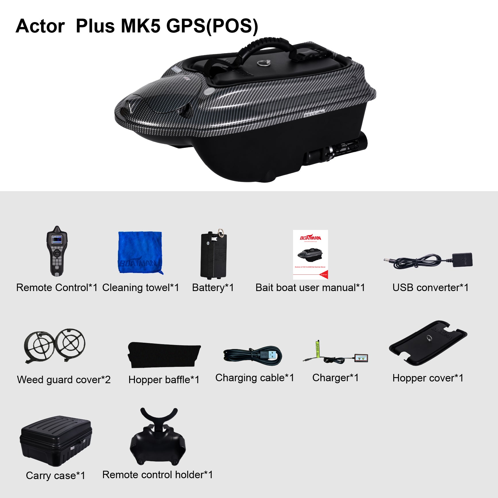 Boatman Actor Plus MK5 GPS-POS Bait Boat - Bait Boats - Anglers World