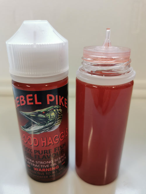 Rebel Pike Blood Haggis Fish Oil Flavour 120ml - Pike Oils - Anglers World
