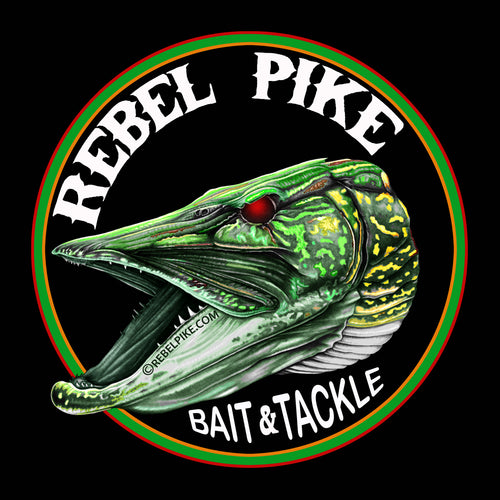 Rebel Pike bait and tackle logo