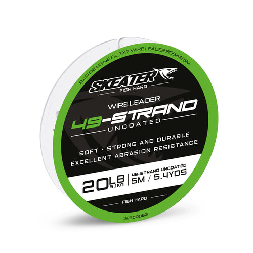Skeater 49-Strand 7×7 Uncoated Wire Leader Material – 5m Spool - Pike Wires - Anglers World